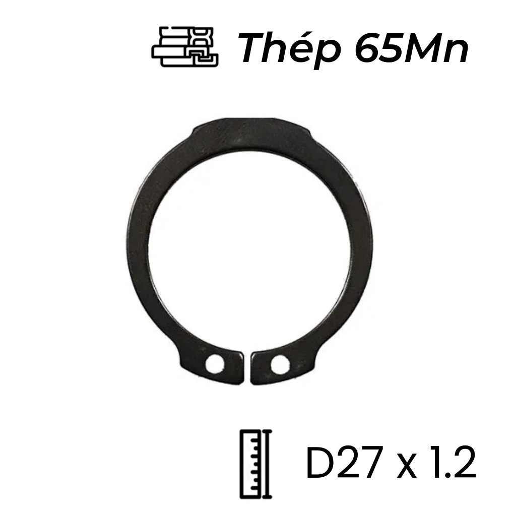 Phe Gài Trục Thép 65Mn DIN471 D27x1.2 (10Cái/Bịch)