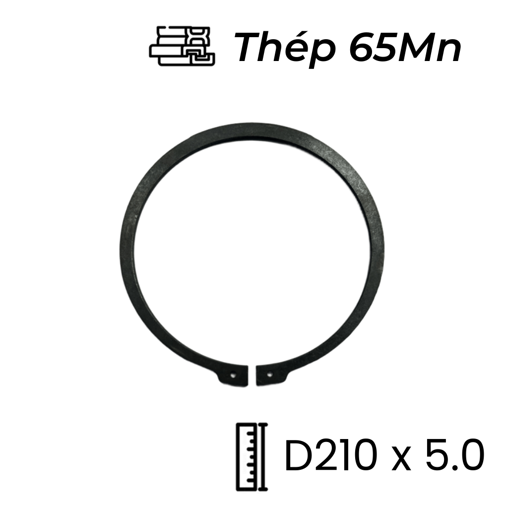 Phe Gài Trục Thép 65Mn DIN471 D210x5.0