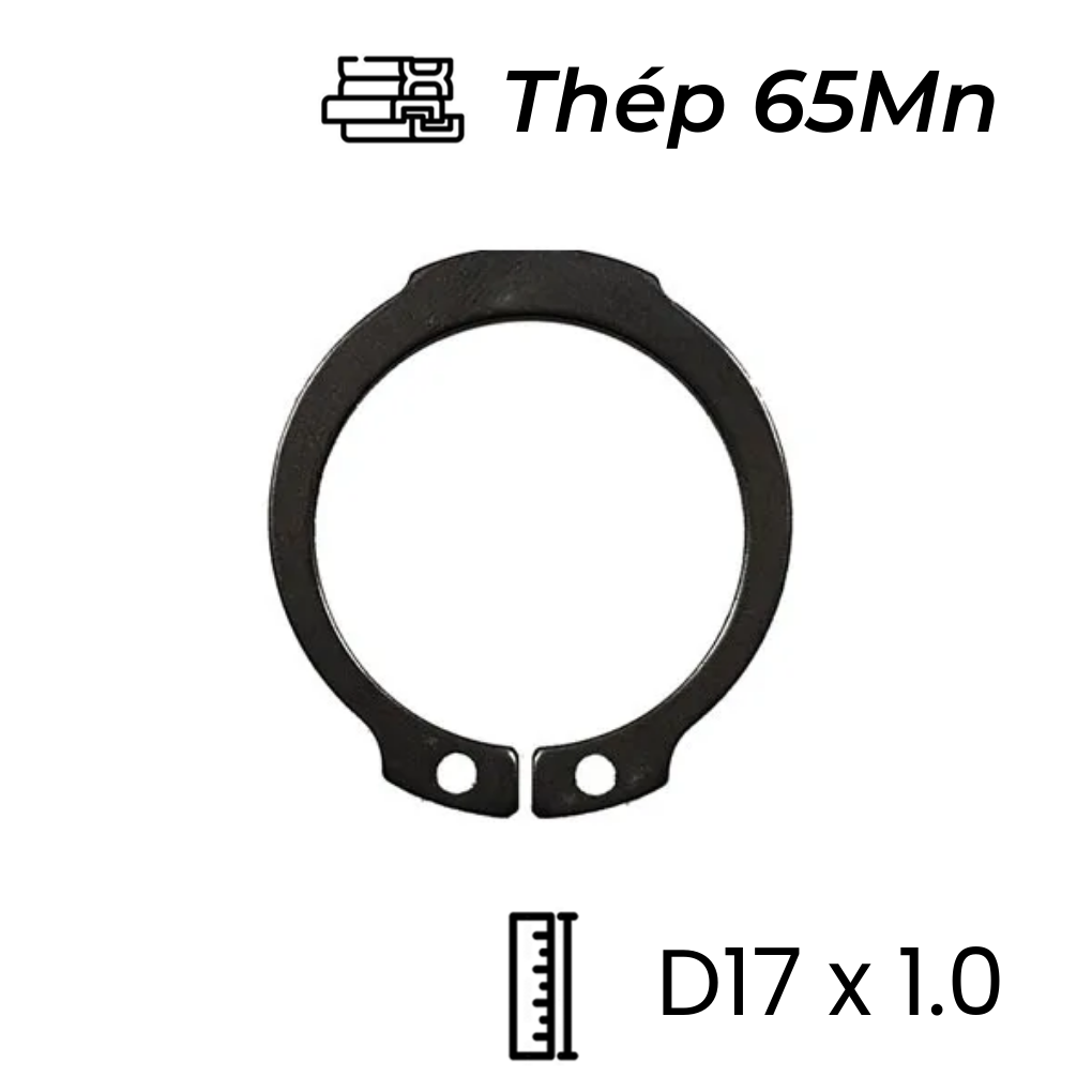 Phe Gài Trục Thép 65Mn DIN471 D17x1.0 (25Cái/Bịch)