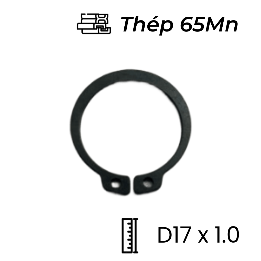 Phe Gài Trục Thép 65Mn DIN471 D17x1.0