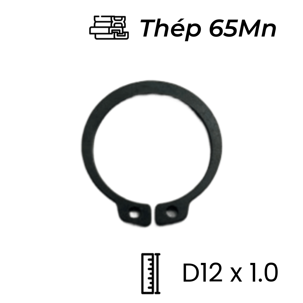 Phe Gài Trục Thép 65Mn DIN471 D12x1.0