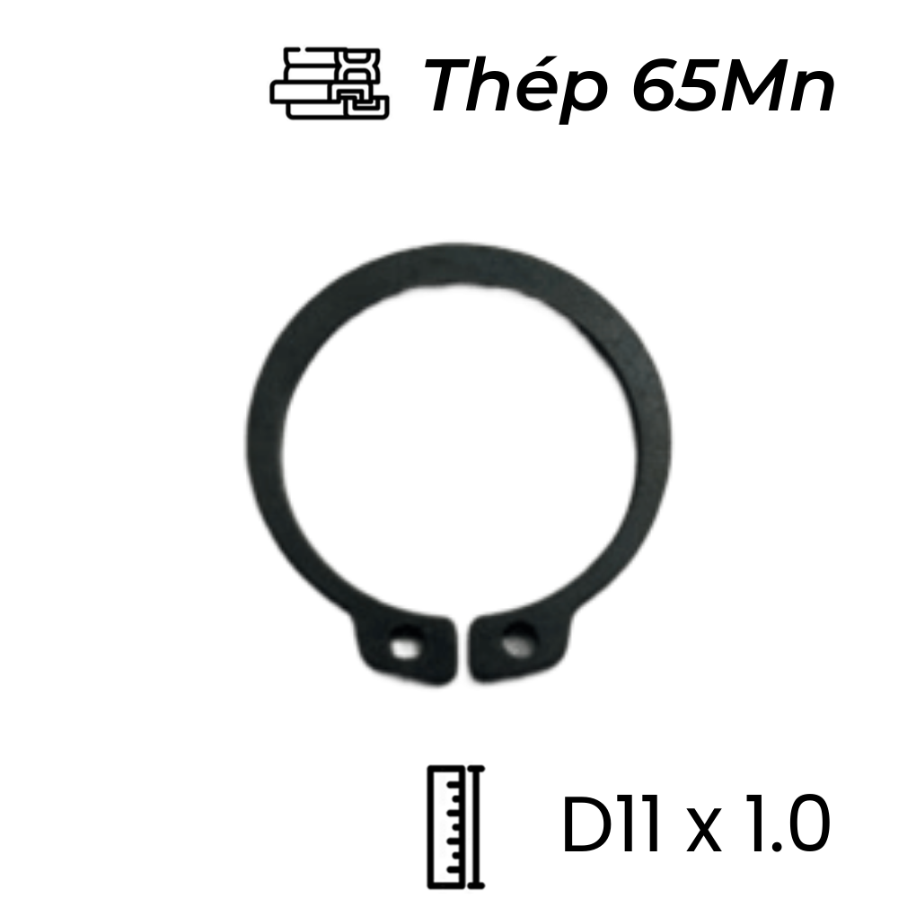 Phe Gài Trục Thép 65Mn DIN471 D11x1.0 (50Cái/Bịch)