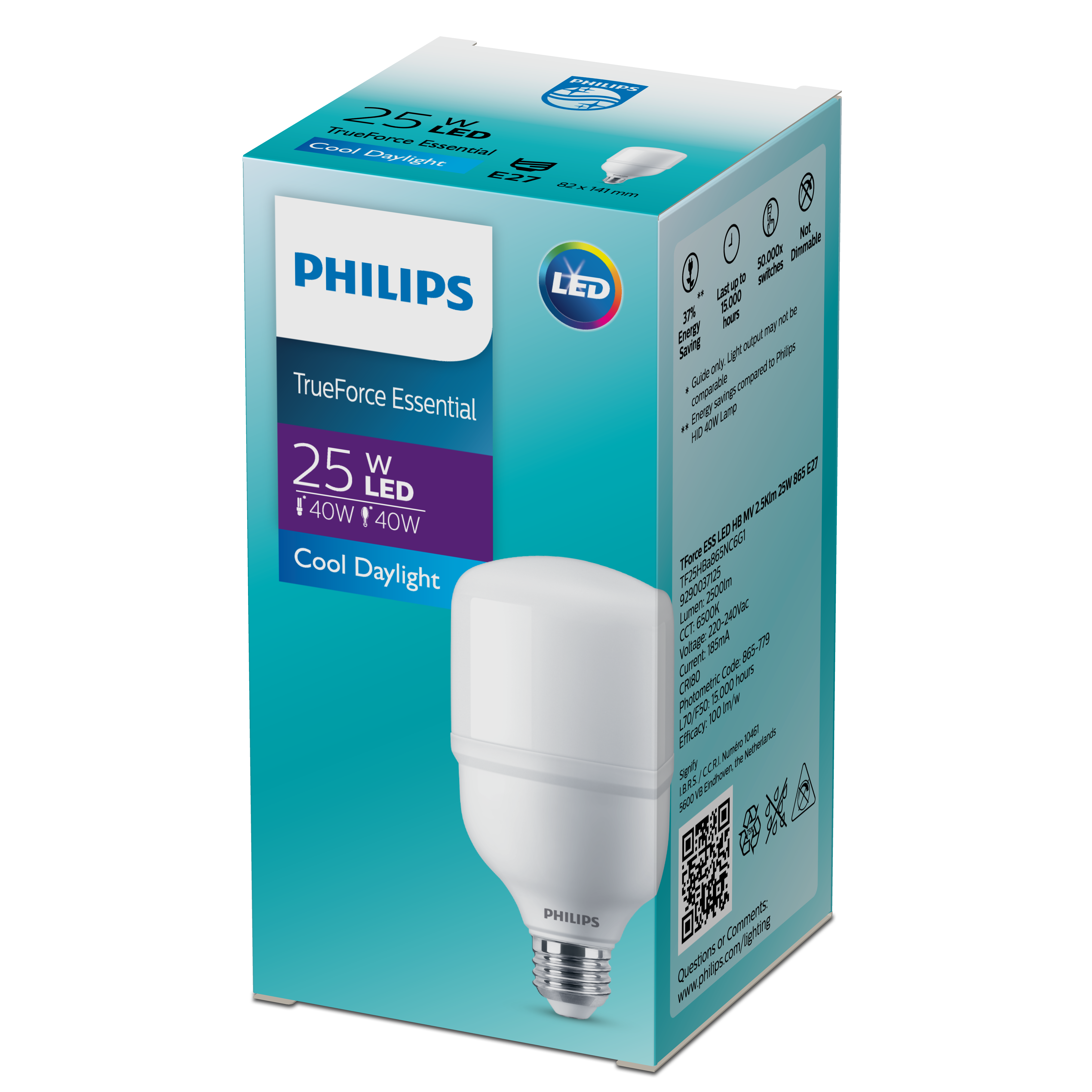 Bóng Đèn LED Trụ TForce Ess HB MV 2.5Klm 25W E27 865 Philips 929003712508
