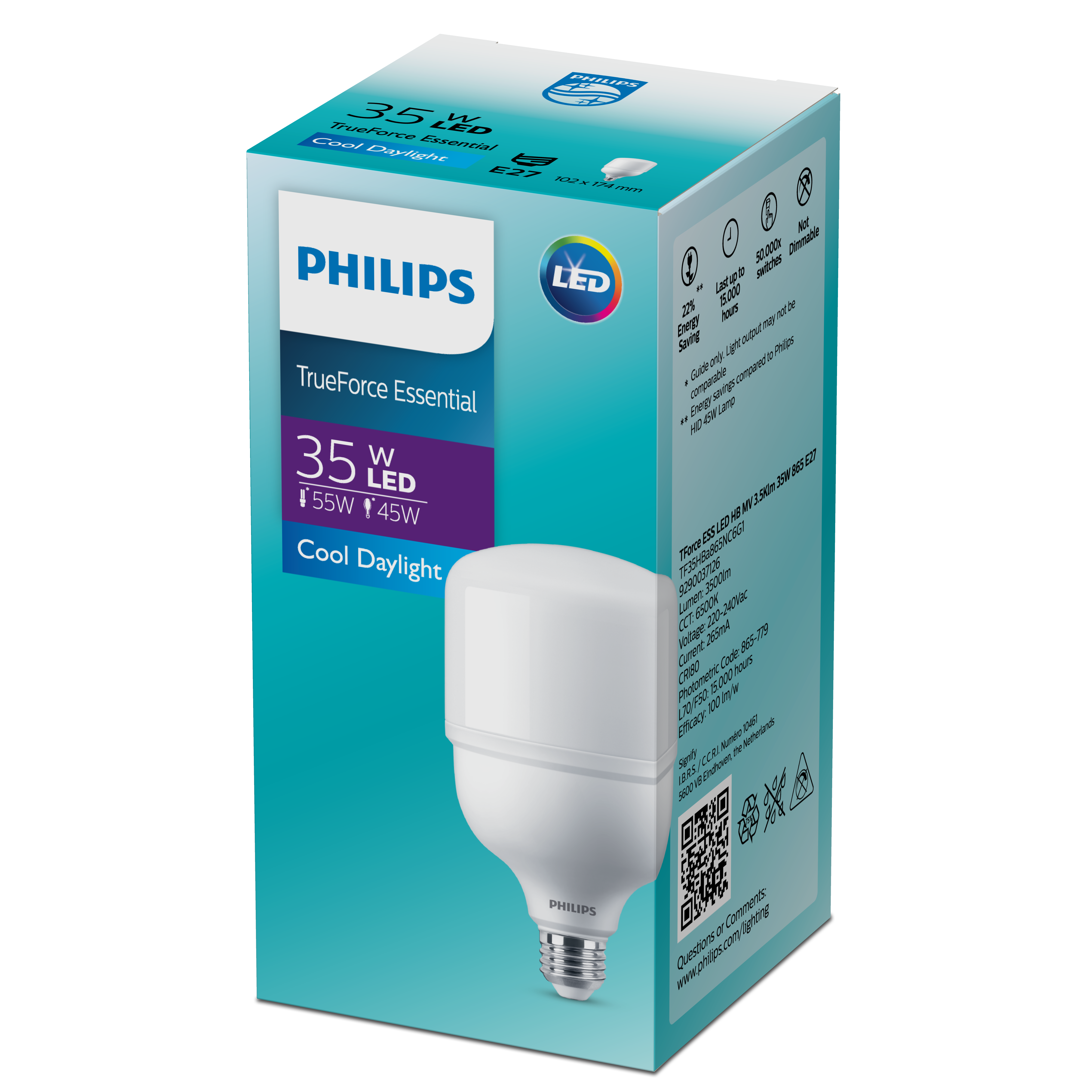 Bóng Đèn LED Trụ TForce Ess HB MV 3.5Klm 35W E27 865 Philips 929003712608