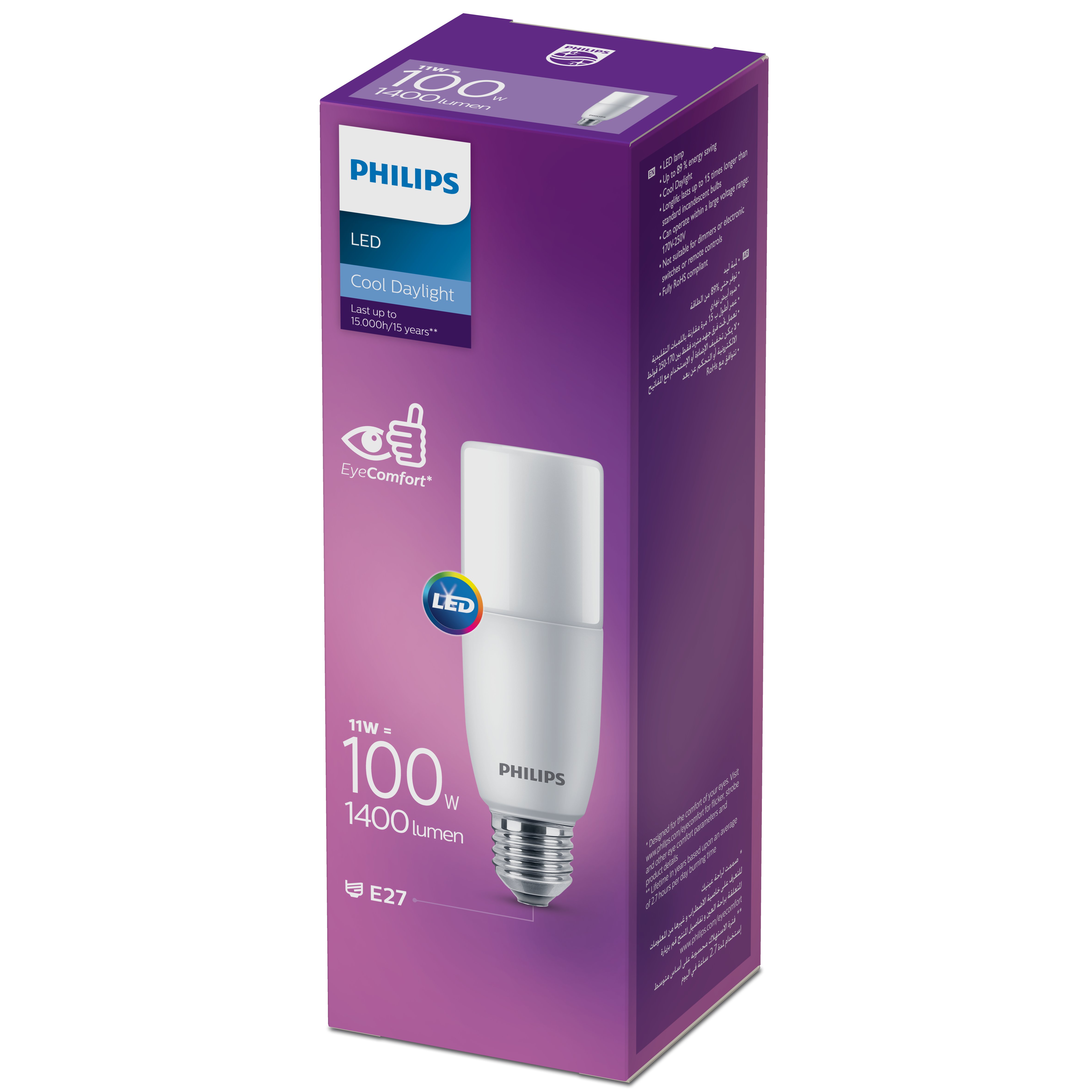 Bóng Đèn LED DLStick 11W 3000/6500K E27 220V Philips 929001950607