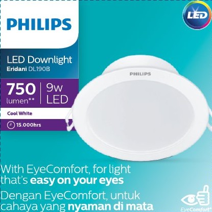 Đèn LED Downlight DL190B LED 7 D90 9W 865/840 WH SNI Philips 929004622007