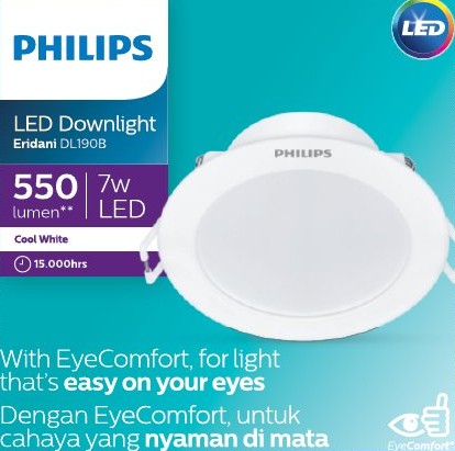 Đèn LED Downlight DL190B LED 6 D100 7W 865/840 WH SNI Philips 929003281207