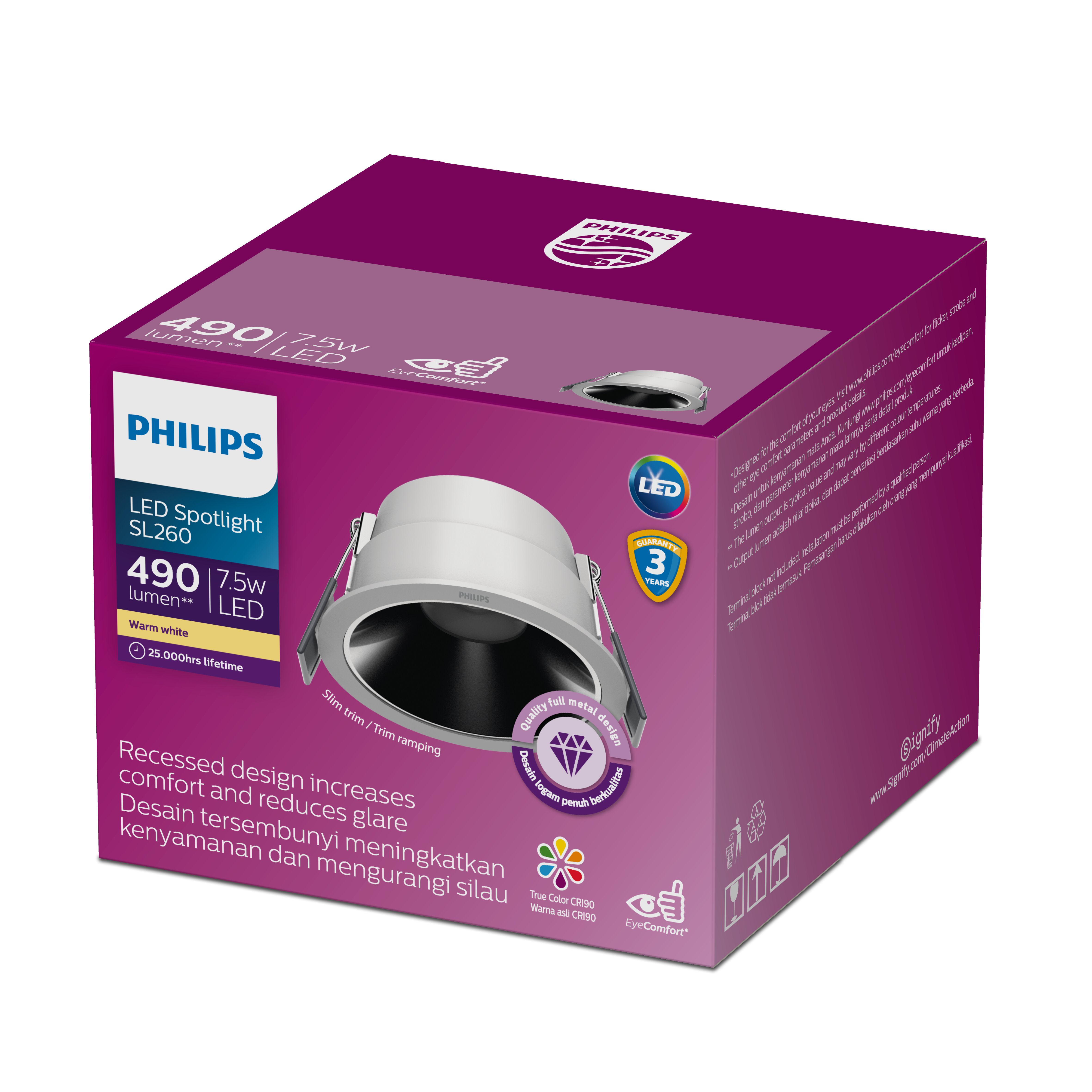 Alternative view of Đèn LED Downlight Chiếu Điểm SL260 RD 075 7.5W 36D 930/940 WH R GM Philips 929004148607