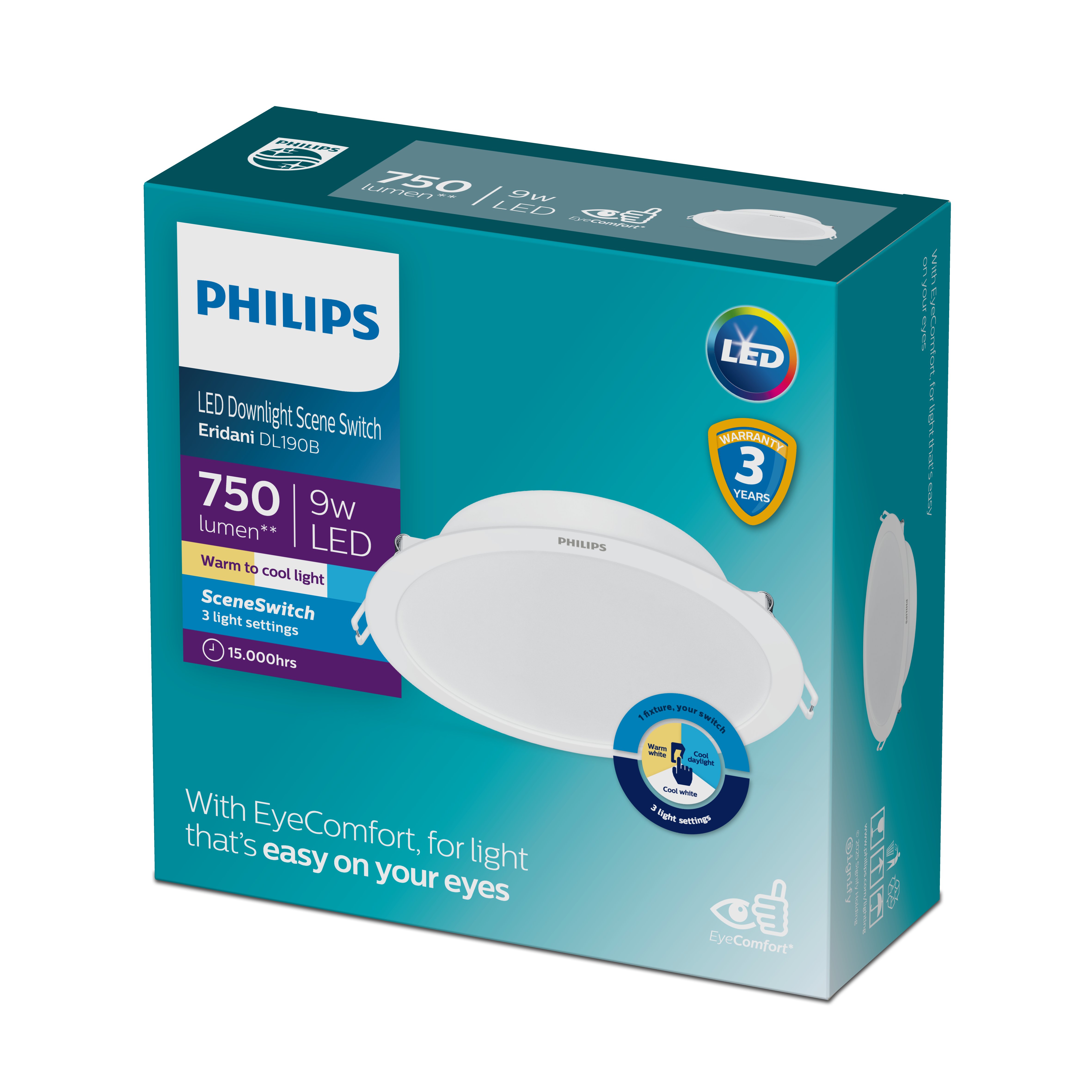 Alternative view of Đèn LED Downlight LED 3 Chế Độ Eridani 9W D90 Philips 929004753507