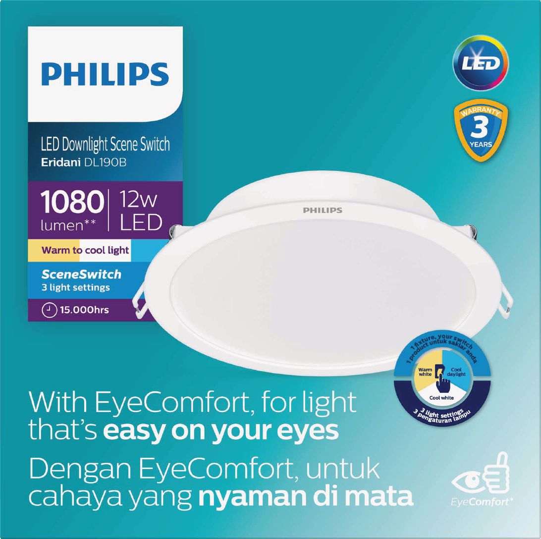 Đèn LED Downlight LED 3 Chế Độ Eridani 12W D125 Philips 929004753307