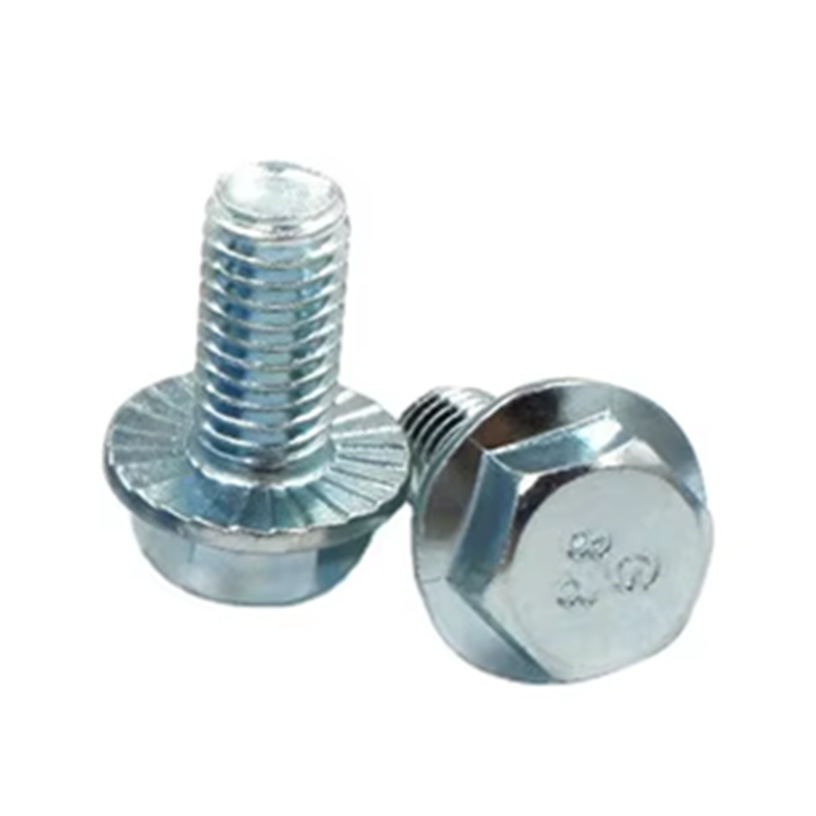 Bulong Đầu Bông Thép Mạ Kẽm Trắng Cr3+ 8.8 DIN6921 M12x35 (Có Khía)