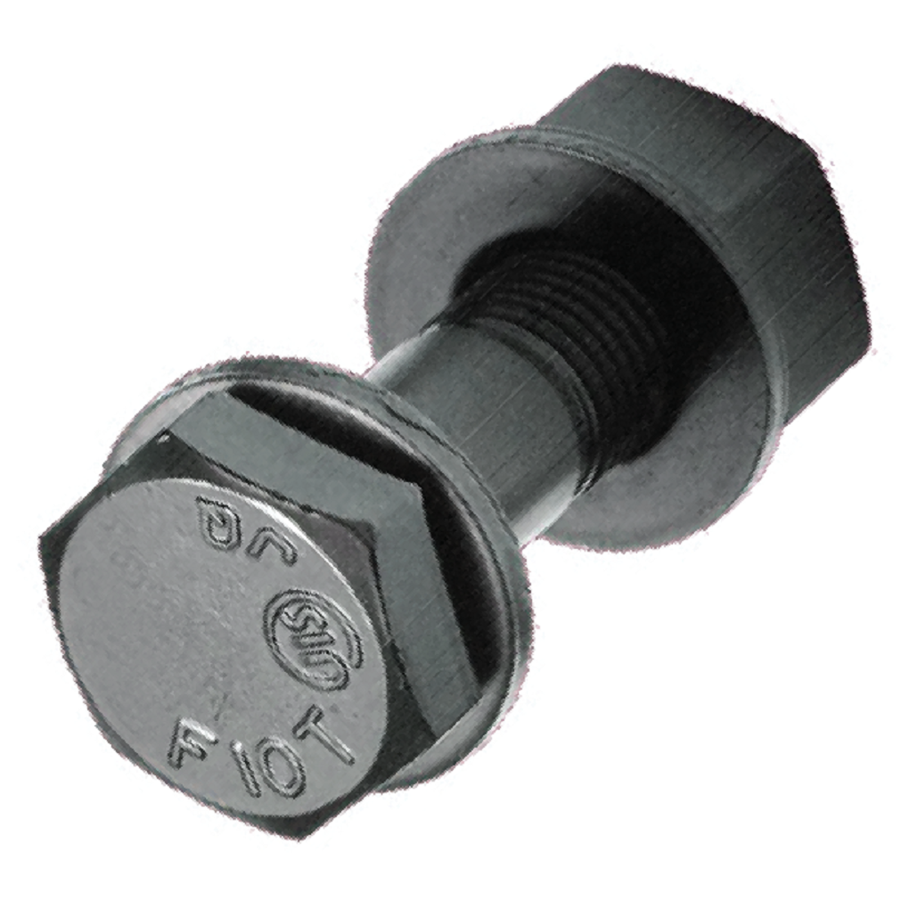 Bulong Cường Độ Cao Thép Đen F10T M22x65 Ren Lửng (1 Tán + 2 Lông Đền)