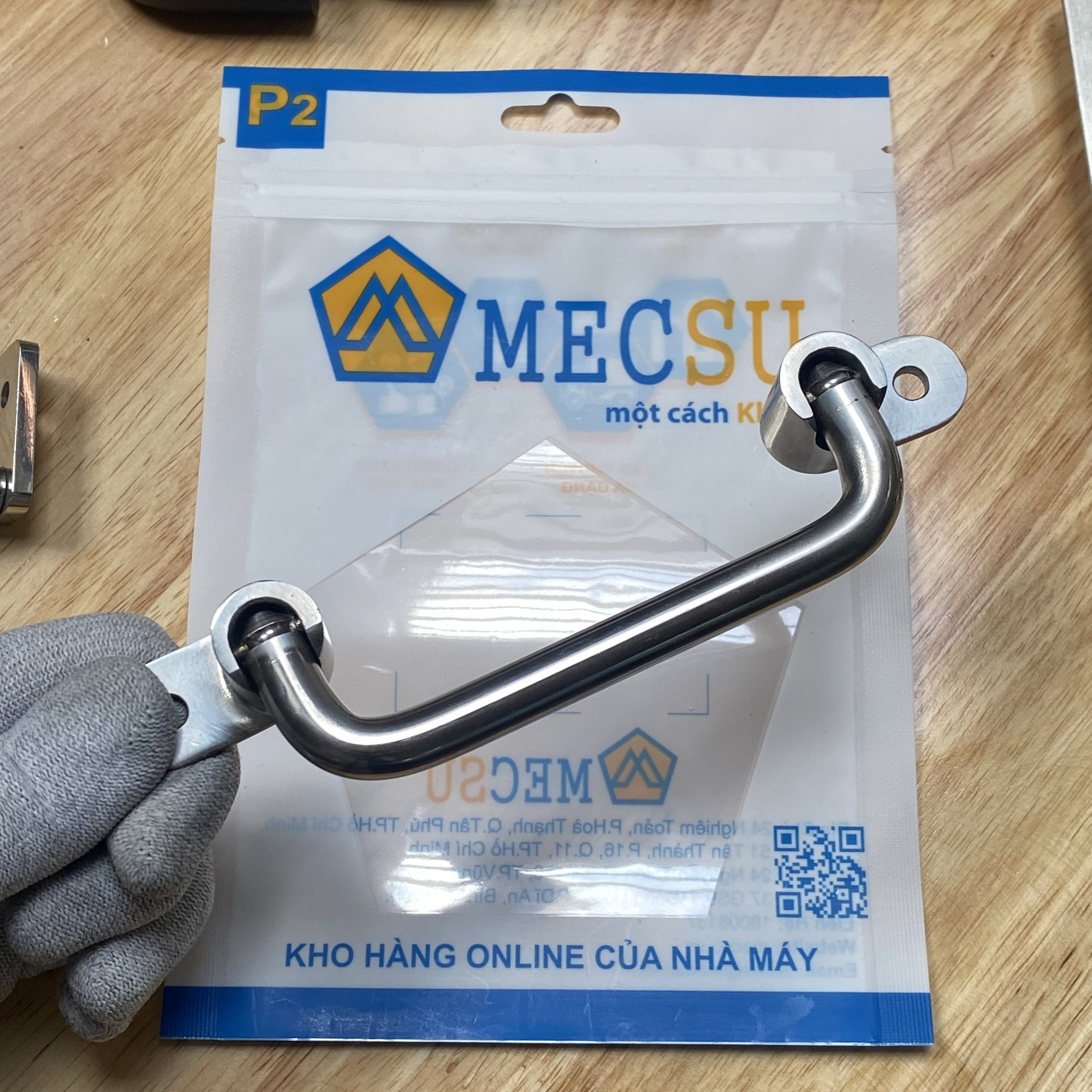Tay Nắm Cửa Chữ U Dạng Gập Inox 304 Đánh Bóng Phi 18 mm x L 158 mm (UWFASNS158)