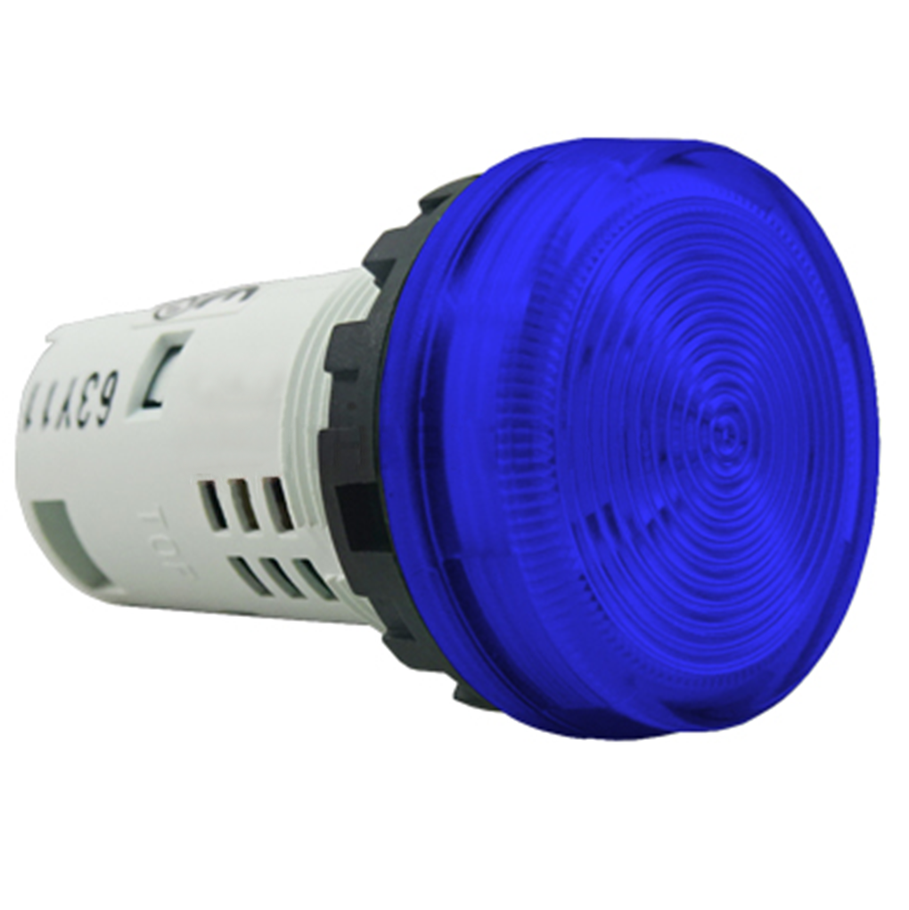 Đèn Led UNIBODY, Phẳng IDEC 220V YW1P-1UQM3S Màu Xanh Dương