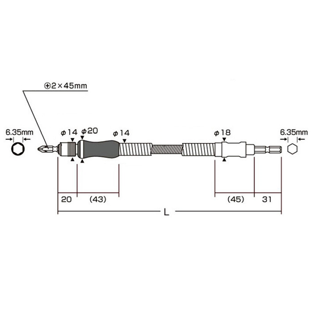 Alternative view of Đầu Bake 2mm x45 mm Chuyển Vít Anex AFS-300