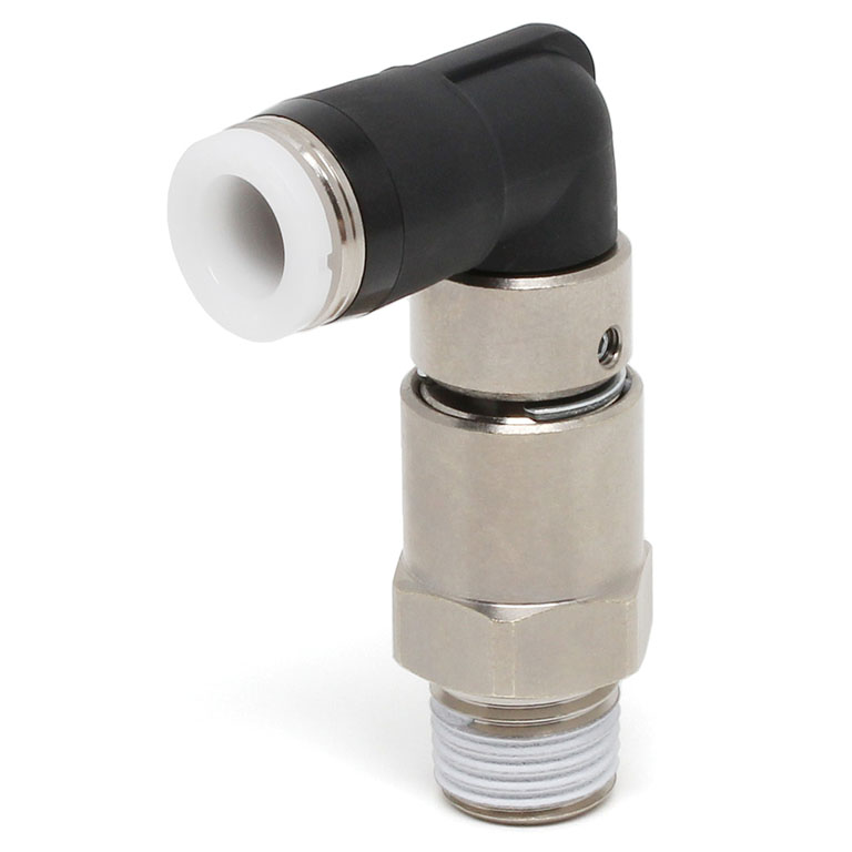 Đầu Nối Nhanh Khí Nén Dạng Cong 90° Ren Ngoài Có Khớp Xoay Tốc Độ Cao Pisco RHL1/4-02