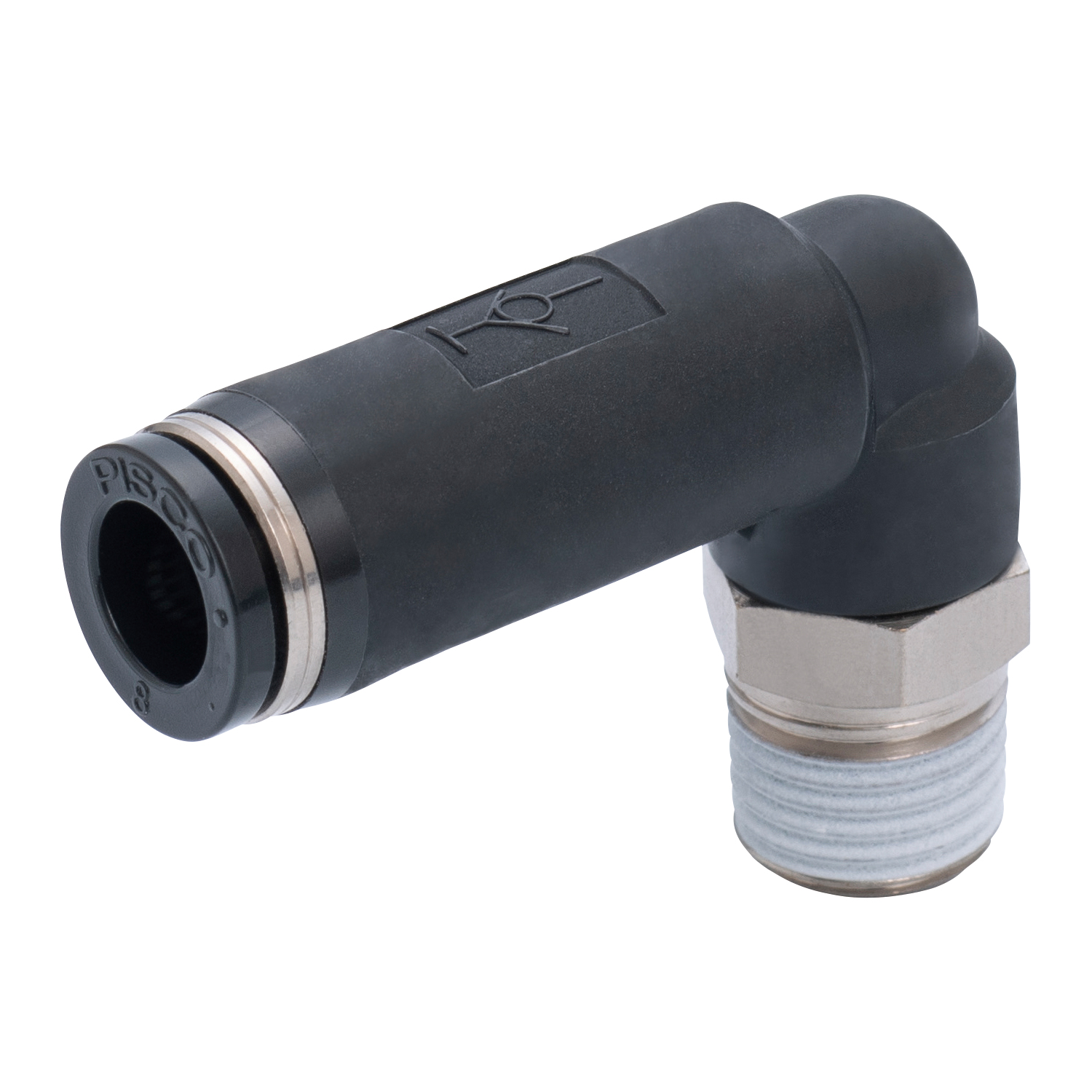 Đầu Nối Nhanh Khí Nén Dạng Cong 90° Ren Ngoài Có Van Tự Ngắt Pisco PSL10-02