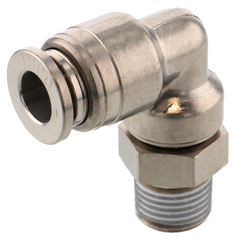Đầu Nối Nhanh Khí Nén Dạng Cong 90° Ren Ngoài Pisco KL12-03-1