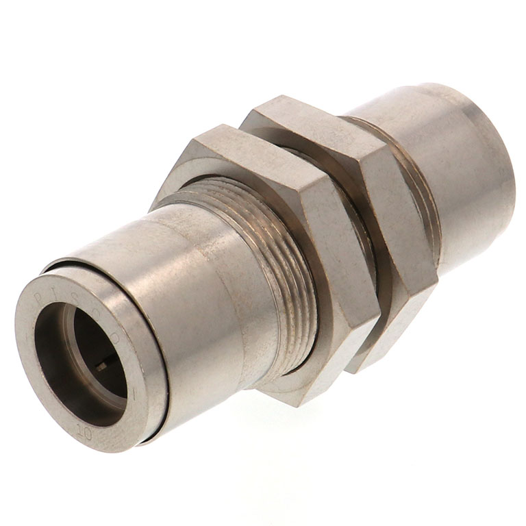 Đầu Nối Nhanh Khí Nén Dạng Thẳng Ren Ngoài Lắp Kẹp Vách Pisco KM8-F