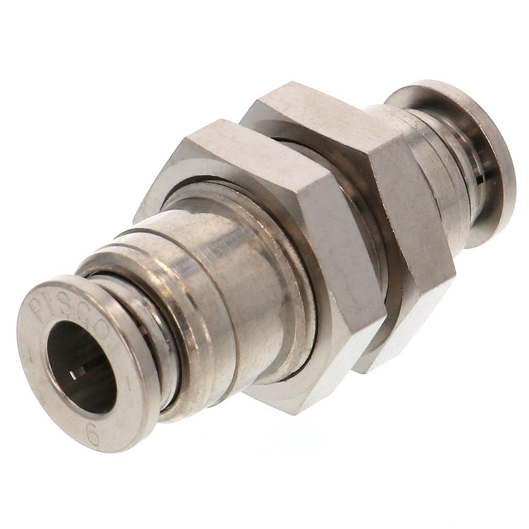 Đầu Nối Nhanh Khí Nén Dạng Thẳng Ren Ngoài Lắp Kẹp Vách Pisco KM6-1