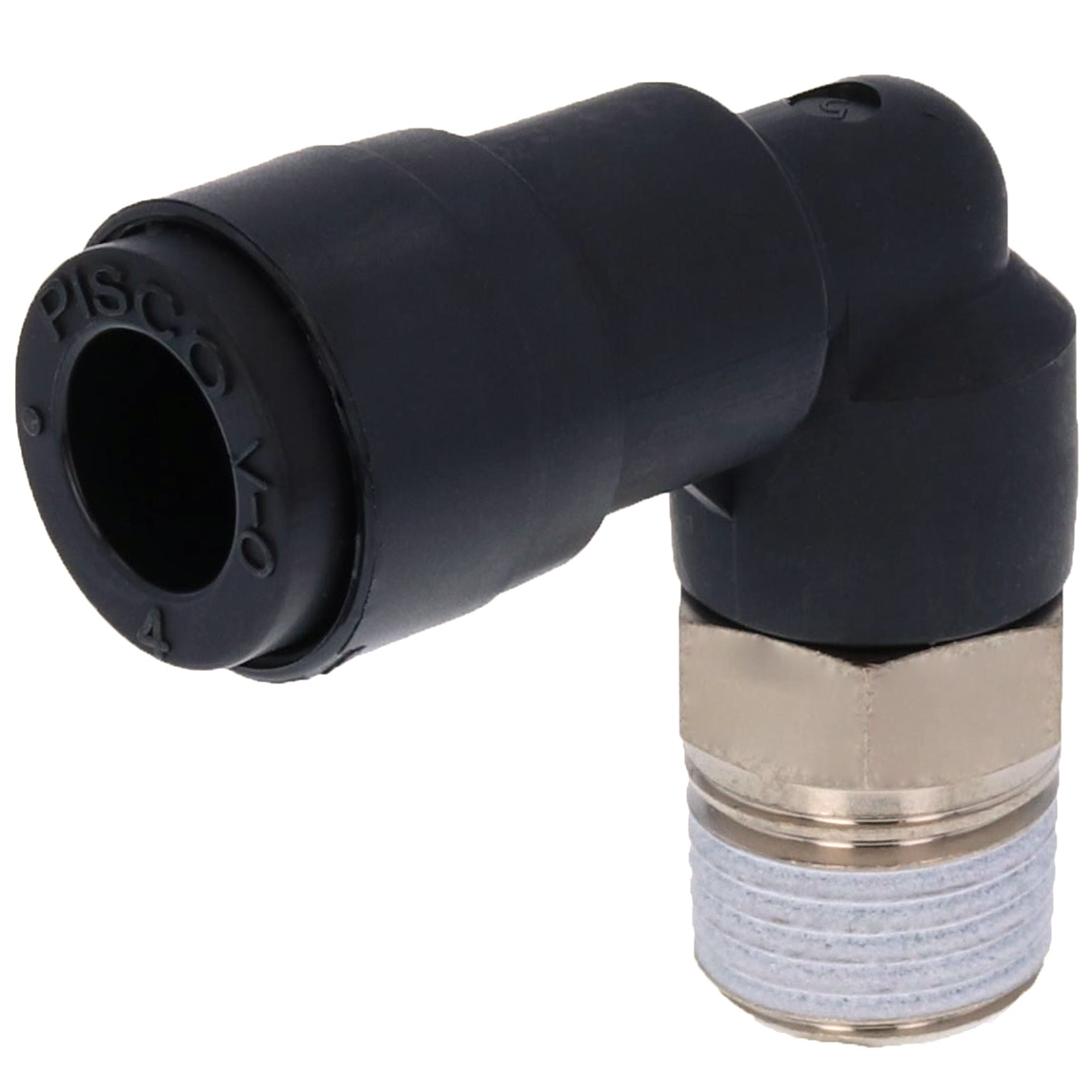 Đầu Nối Nhanh Khí Nén Dạng Cong 90° Ren Ngoài Pisco PL4-01V-0