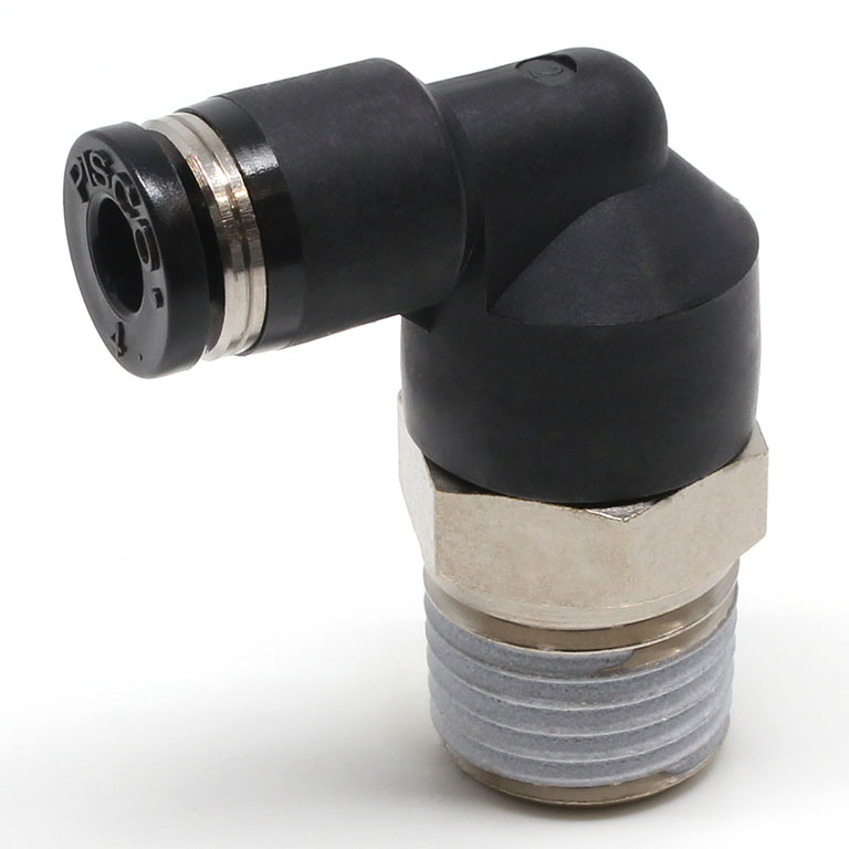 Đầu Nối Nhanh Khí Nén Dạng Cong 90° Ren Ngoài Pisco PL10-03EG