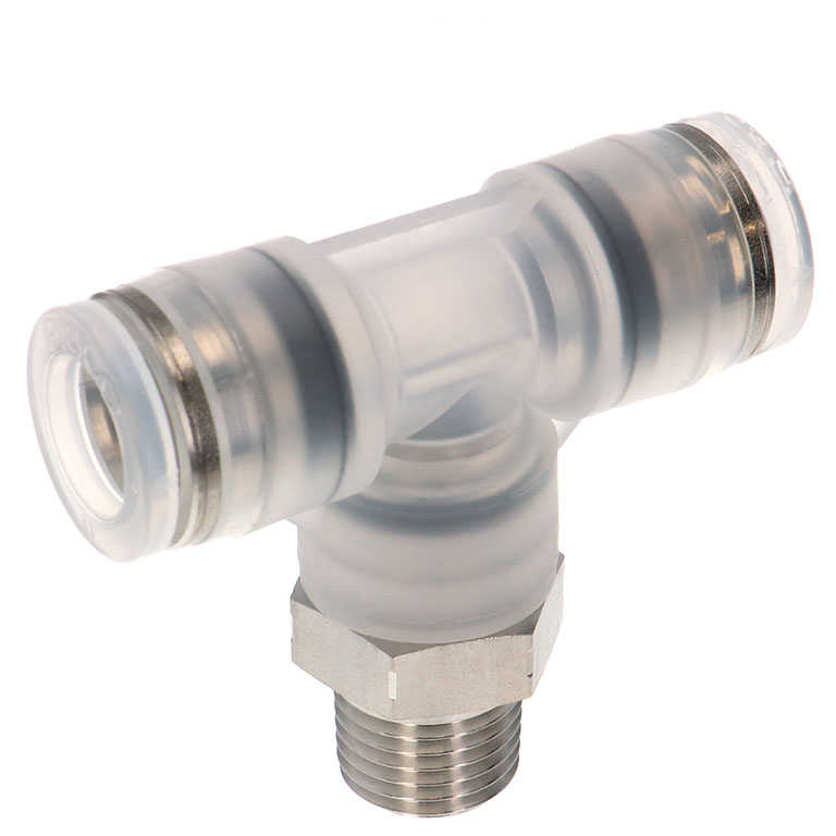 Đầu Nối Nhanh Khí Nén Dạng Chữ T Ren Ngoài Pisco SPPB8-03SP