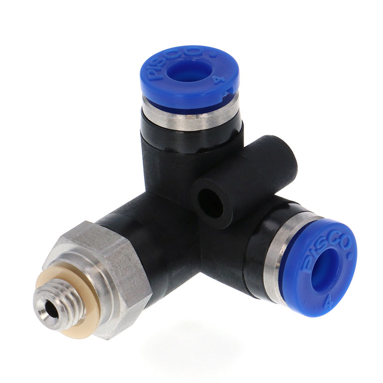 Đầu Nối Nhanh Khí Nén Hai Nhánh Chạc Ba Cong 90° Ren Ngoài Pisco SPVX6-M5