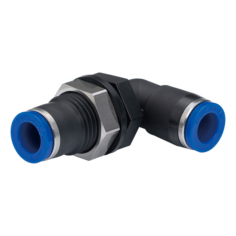 Đầu Nối Nhanh Khí Nén Cong 90° Ren Ngoài Lắp Kẹp Vách Pisco SPML4-UC