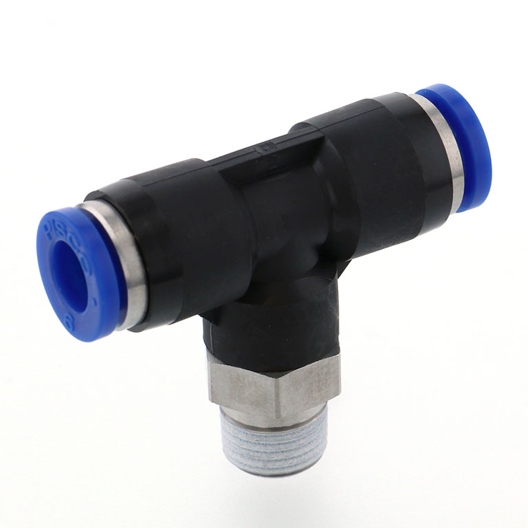 Đầu Nối Nhanh Khí Nén Dạng Chữ T Ren Ngoài Pisco SPB12-04