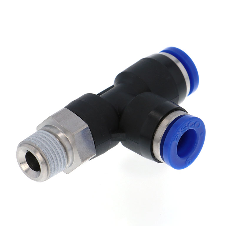 Đầu Nối Nhanh Khí Nén Dạng Chữ T Ren Ngoài Pisco SPD10-04