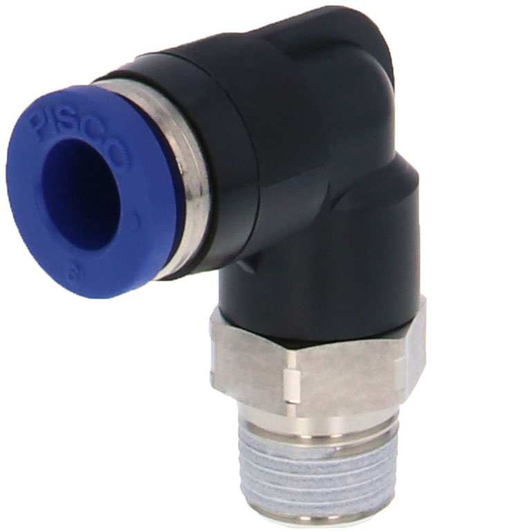 Đầu Nối Nhanh Khí Nén Dạng Cong 90° Ren Ngoài Pisco PL12-04SUS