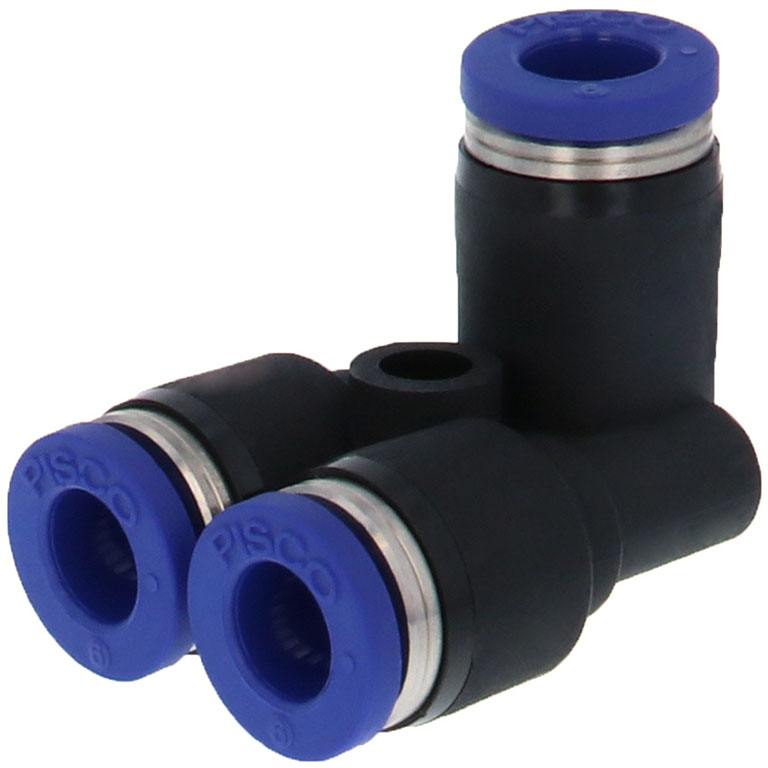 Đầu Nối Nhanh Khí Nén Ba Ngã Cong 90° Pisco PAU8SUS