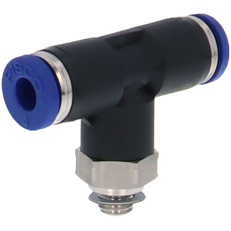 Đầu Nối Nhanh Khí Nén Dạng Chữ T Ren Ngoài Pisco PB6-M6SUS