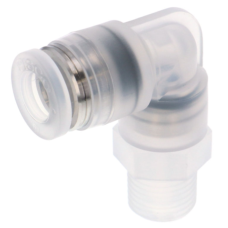 Đầu Nối Nhanh Khí Nén Dạng Cong 90° Ren Ngoài Pisco PPL1/4-02