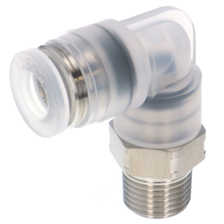 Đầu Nối Nhanh Khí Nén Dạng Cong 90° Ren Ngoài Pisco PPL1/4-02SUS-S