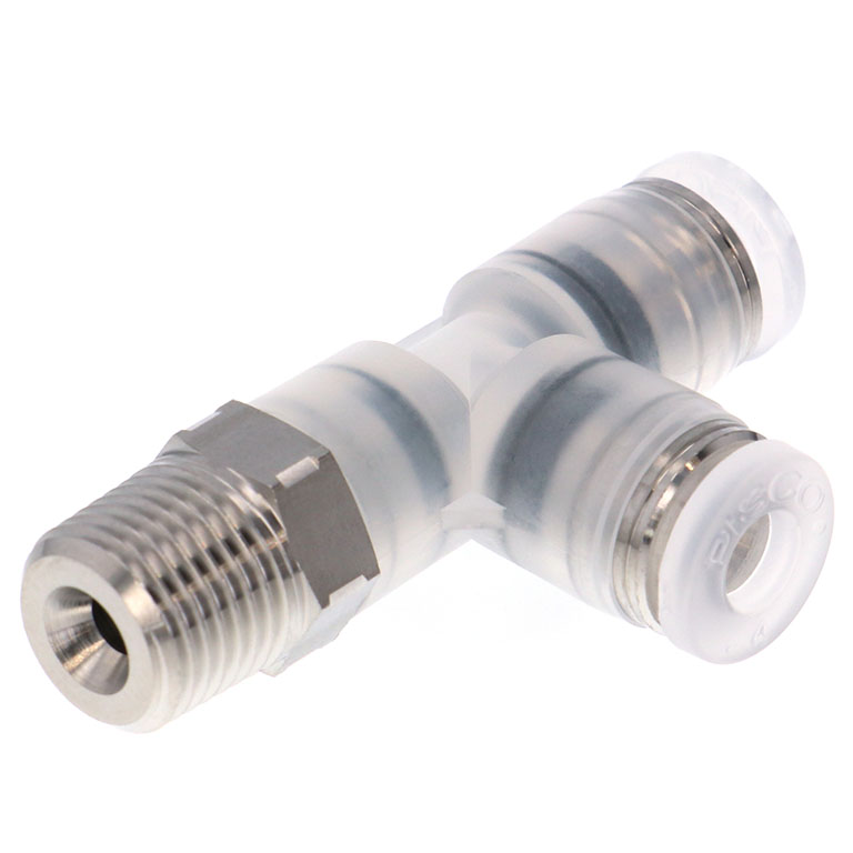 Đầu Nối Nhanh Khí Nén Dạng Chữ T Ren Ngoài Pisco PPD8-02SUS-F