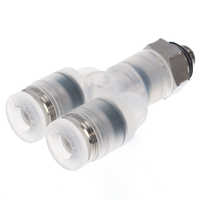 Đầu Nối Nhanh Khí Nén Dạng Chữ Y Ren Ngoài Pisco PPX1/4-M5SUS