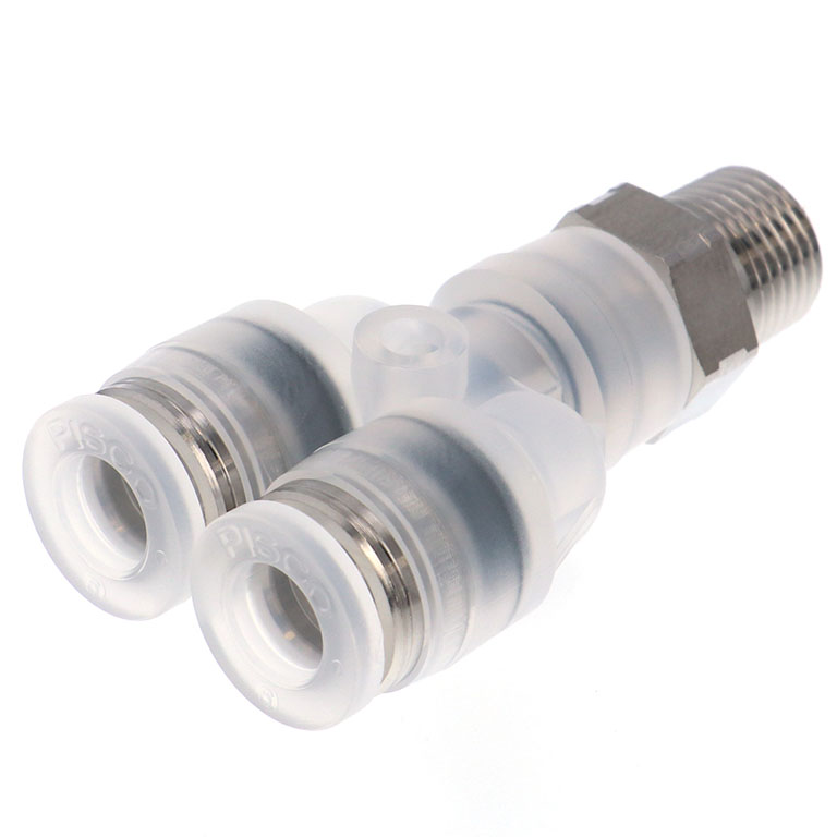 Đầu Nối Nhanh Khí Nén Dạng Chữ Y Ren Ngoài Pisco PPX6-02SUS-F-C