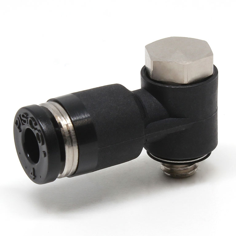 Đầu Nối Nhanh Khí Nén Cong 90° Đầu Lục Giác Trụ Ren Ngoài Pisco PH6-M6W