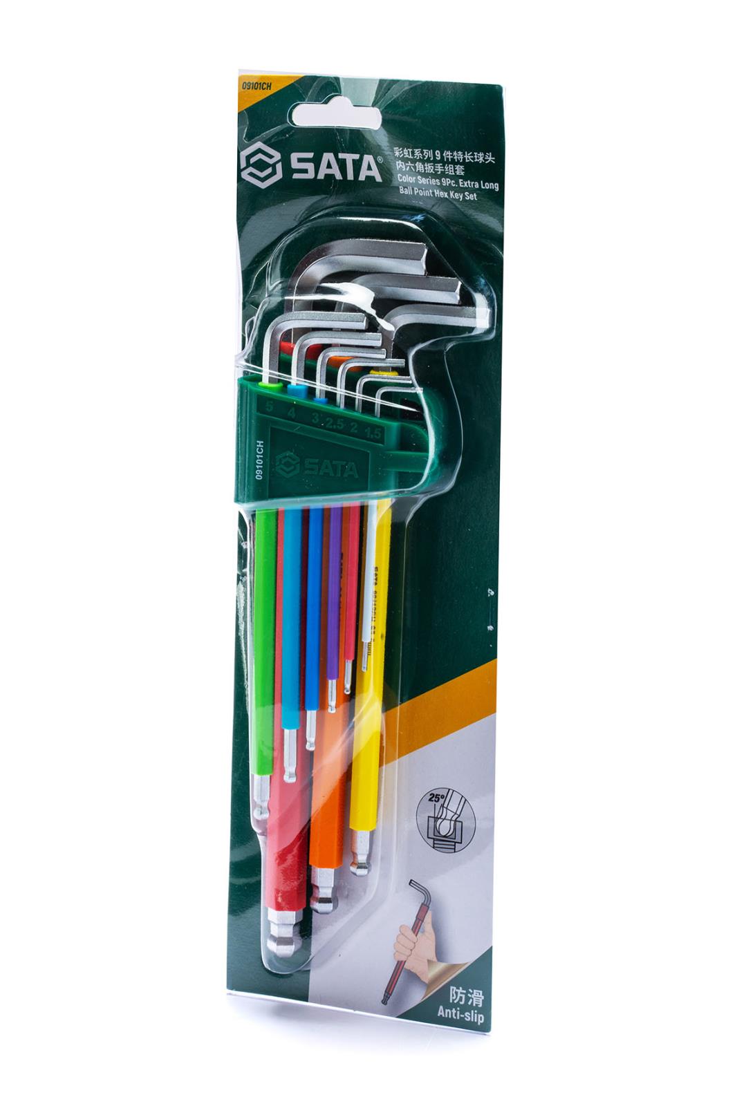 Alternative view of Bộ Cây Vặn Lục Giác bi dài chống trượt 9 chi tiết 1-10mm Sata 09101CH