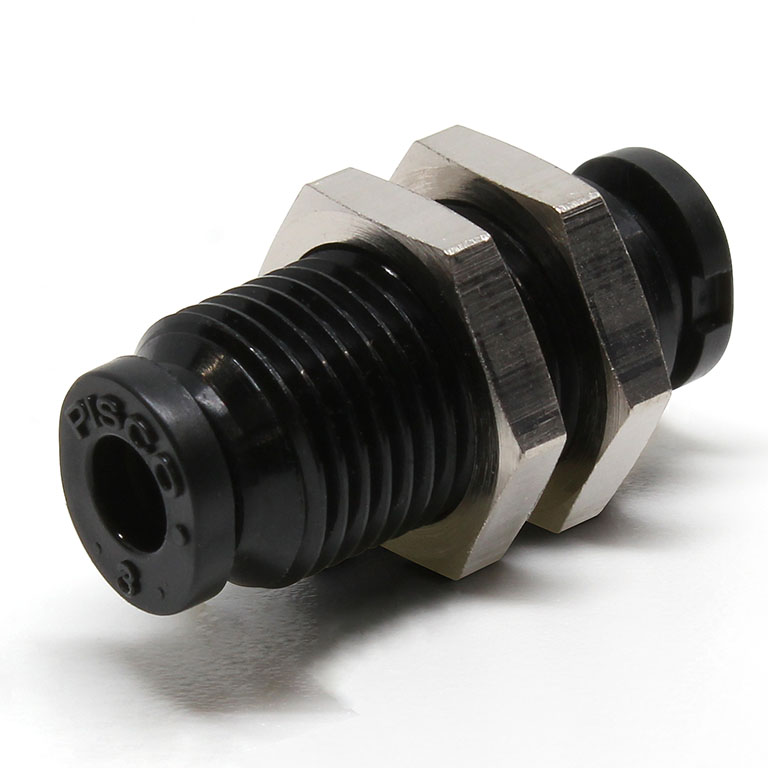 Đầu Nối Nhanh Khí Nén Dạng Thẳng Ren Ngoài Lắp Kẹp Vách Pisco PM180M-C