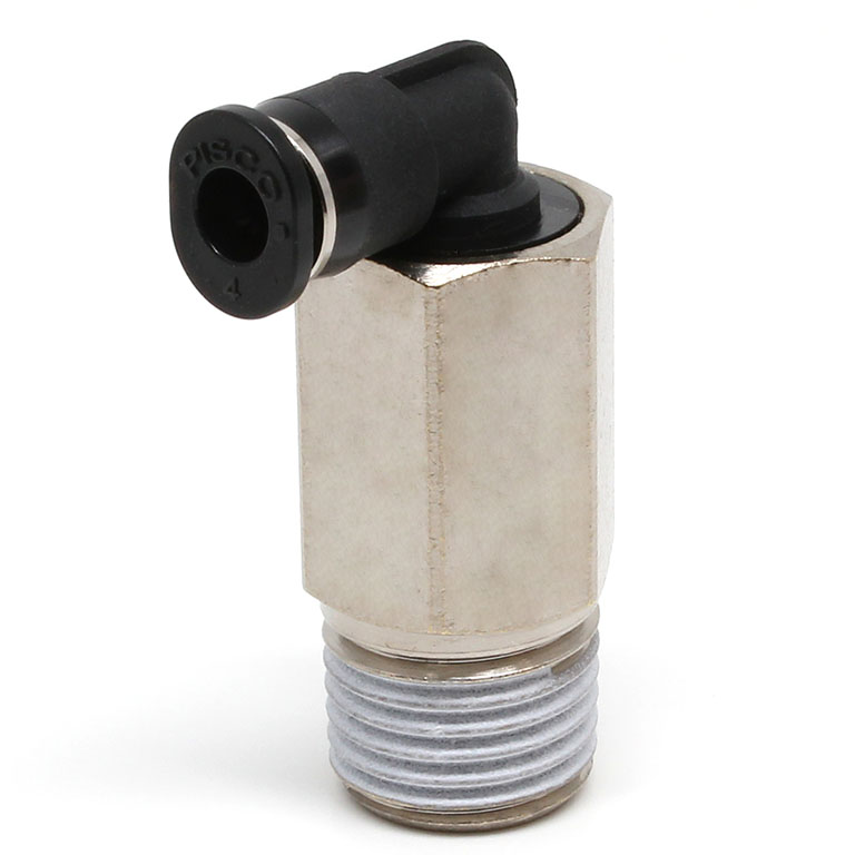 Đầu Nối Nhanh Khí Nén Dạng Cong 90° Ren Ngoài (Dài) Pisco PLL4-02M