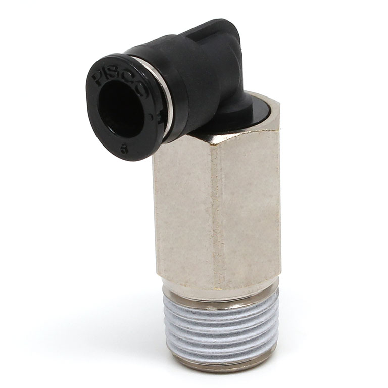 Đầu Nối Nhanh Khí Nén Dạng Cong 90° Ren Ngoài (Dài) Pisco PLL6-02M