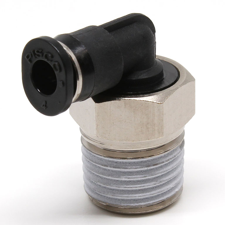 Đầu Nối Nhanh Khí Nén Dạng Cong 90° Ren Ngoài Pisco PL4-02M-C
