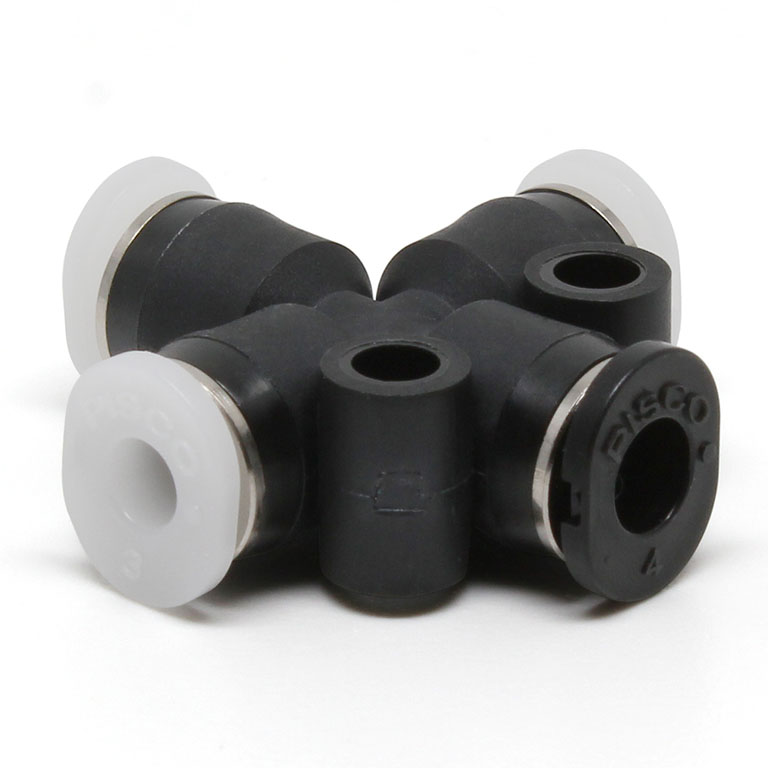 Đầu Nối Nhanh Khí Nén Ngã 4 Dạng Nối Giảm Pisco PZC4-1/8M