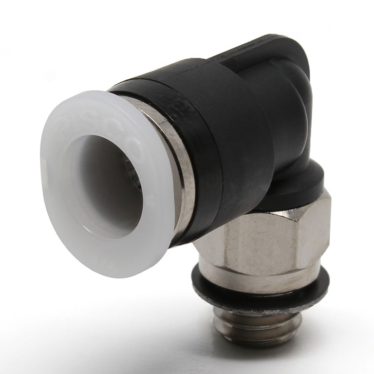 Đầu Nối Nhanh Khí Nén Dạng Cong 90° Ren Ngoài Pisco PL1/4-M6M-C