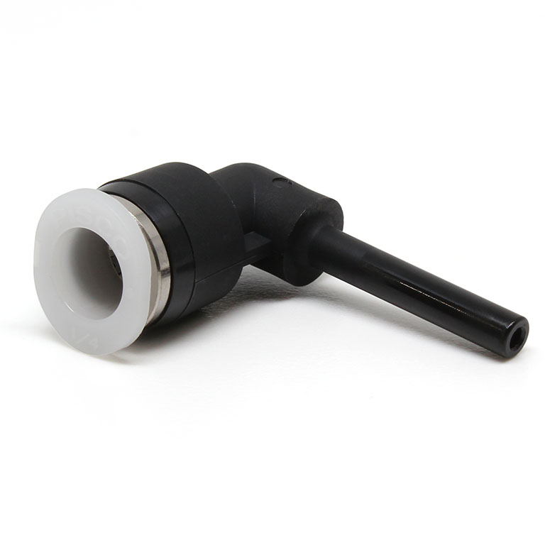 Đầu Nối Nhanh Khí Nén Giữa Ống Khí Và Fitting Dạng Nối Giảm Cong 90° Pisco PLGJ1/8-1/4MW