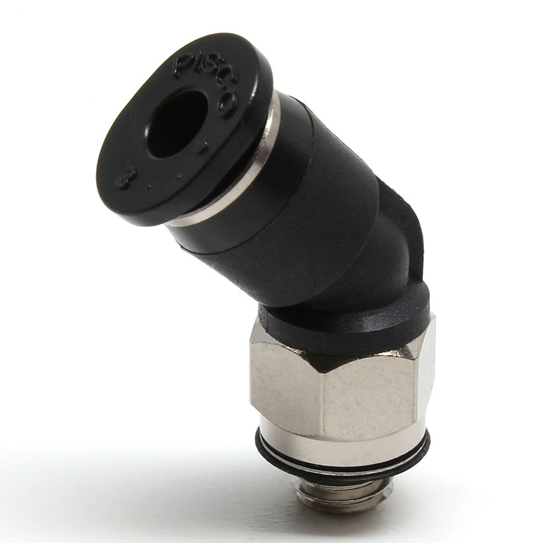 Đầu Nối Nhanh Khí Nén Dạng Cong 45° Ren Ngoài Pisco PLH3-M5M