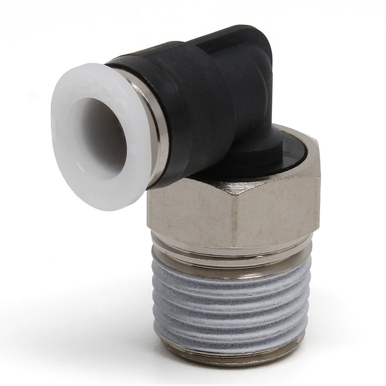 Đầu Nối Nhanh Khí Nén Dạng Cong 90° Ren Ngoài Pisco PL1/4-02M-C